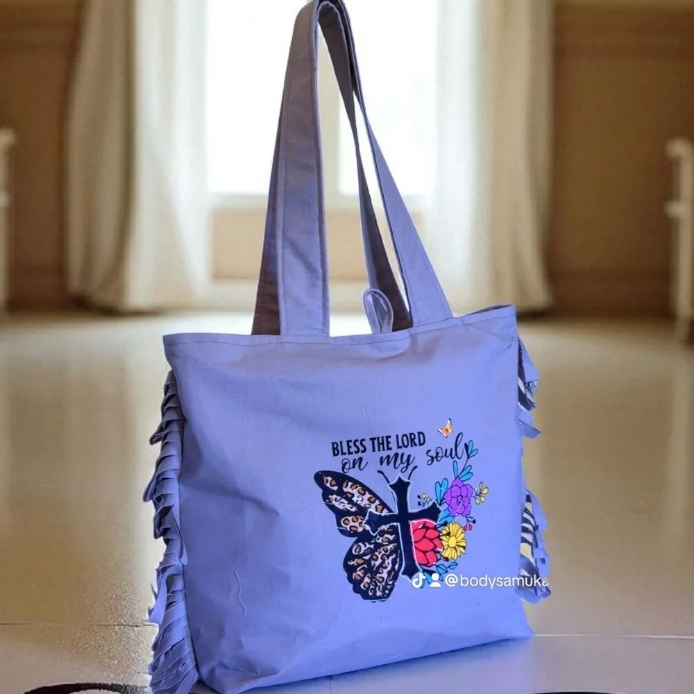 Bless the Lord Embroidered Tote Bag